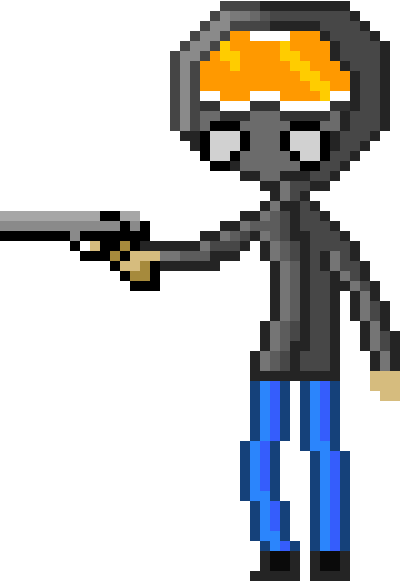 Пиксельный парень с пистолетом